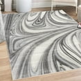 thumbnail image 1 of Abstract Decorative Rug, Mix of White and Black Hallucinatory and Surreal Liquid Marble Graphic Design Style Art, Quality Carpet for Bedroom Dorm and Living Room, 6 Sizes, Grey, by Ambesonne, 1 of 4