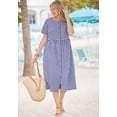 thumbnail image 1 of Woman Within Plus Size Short-Sleeve Seersucker Dress, 1 of 1