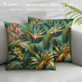 thumbnail image 3 of PRATYUS Floral Decoration Throw Pillow Cushion Covers Tropical Palm Leaves Hibiscus Orchid Bird of Paradise Flower Decorator Funny Pillows for Sofa Fall Home Decor Couch Pillow Case 12x12in, 3 of 5