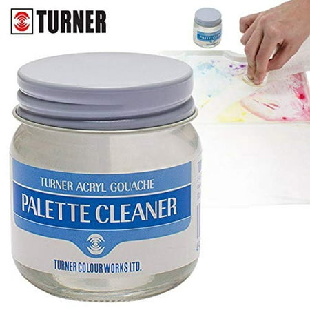 Turner Colour Works Palette Cleaner Removes Paint Stains and Paint Residue from Palettes - Ideal for Ceramic, Plastic, Metal, Watercolor Palettes, Acryl Gouache and Other Paints - 40ml (Best Way To Remove Paint From Plastic)
