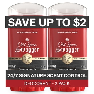 Old Spice Swagger Deodorant, Scent of Cedarwood, Aluminum Free, 3
