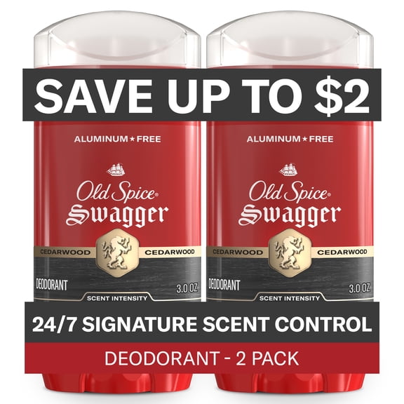 Old Spice Aluminum-Free Deodorant for Men, Swagger, 3.0 oz, Pack of 2