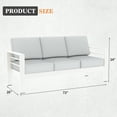 thumbnail image 6 of Solaste Patio Furniture Metal Couch, 3-Seat All-Weather Contemporary Aluminum Outdoor Sofa Chair with Cushions, Light Grey 3-seat sofa Light Grey, 6 of 7