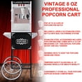 thumbnail image 5 of Retro Single Door Popcorn Machine Full Machine with Cart Black, 5 of 7