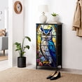 thumbnail image 6 of Stained Glass Dresser for Bedroom with 4 Storage Drawers Owl Blue Floral Dressers Chest of Drawers Steel Framed Fabric Closet Organizers for Nursery Entryway, 6 of 8