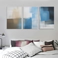 thumbnail image 3 of Nawypu Abstract Canvas Wall Art Blue White Brown Abstract Pictures for Living Room Wall Decor Modern Abstract Painting Artwork Contemporary Abstract Canvas Print for Home Office 12''x16''X3 Panels, 3 of 4