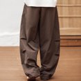 thumbnail image 4 of Pantalon Décontracté Ample pour Hommes Design Plissé Rétro Japonais Micro Jambe avec Cordon de Serrage Long, 4 of 6