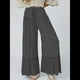 thumbnail image 5 of Pantalones Palazzo Holgados de Playa con Cintura Alta Elástica, Dobladillo con Volantes y Pierna para Mujer Gris Oscuro XS, 5 of 7