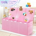 thumbnail image 2 of Extra Large Toy Box, Toybox for Kids Boys Girls, Collapsible Sturdy Toy Storage Organizer with Mesh Pockets, 41"x14"x16" Kids Storage Boxes Bins Baskets for Nursery, Playroom, Pink, 2 of 14