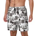 thumbnail image 2 of Uemuo Beach Pattern Mens Swim Trunks Quick Dry Board Shorts with Mesh Lining, Stretch Beach Shorts Quick Dry No-Chafing Board Shorts-3X-Large, 2 of 9