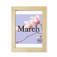 thumbnail image 1 of Melocotón de marzo Escritorio de madera Arte Pintura 7x9 pies Marco de foto, 1 of 4