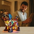 thumbnail image 3 of HzyK Yorkshire Terrier Dog Lamp, Stained Resin French Bulldog Tabletop Night Light, Cute Pet Dogs Themed LED Table Lamps, Vintage Night Light Home Decor, Fun Gift for Dog Lovers, 3 of 8