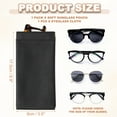 thumbnail image 2 of Uxcell Squeeze Top Sunglass Pouch, PU Leather Soft Eyeglass Pouch Portable Travel Sunglasses Pouch Organizer Black, 2 of 6