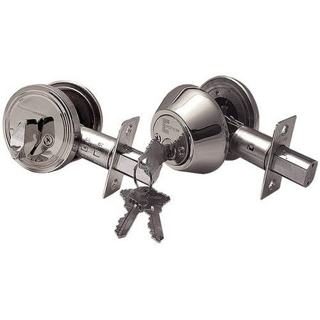 Constructor Deadbolt Entry Door Lock Set with Single Cylinder Satin Nickel (Best Lock Cylinder Core)