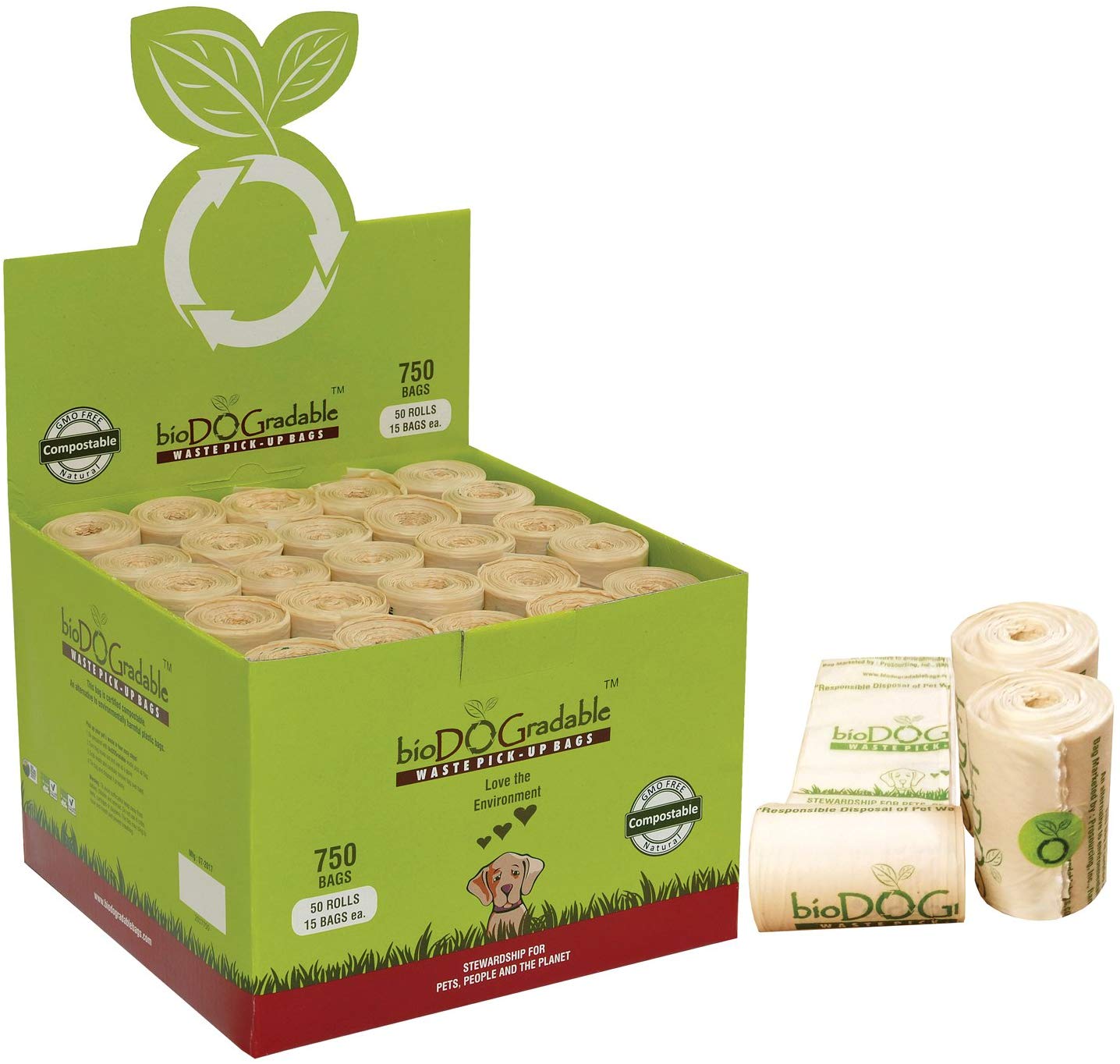 750 Dog Poop Waste Bags Biodegradable Compostable Pet Waste Bags