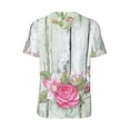 thumbnail image 3 of Balery Vintage Wood with Floral Baseball Jersey for Men Casual Button Down Shirts Short Sleeve Active Team Sports Uniform-Medium, 3 of 9