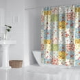 thumbnail image 2 of Pioneer Flower Floral Print Pattern Shower Curtain 72"x84", Bathroom Decorative Shower Curtain Set with 12 Hooks, Waterproof Washable, 2 of 6