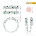 thumbnail image 6 of Angara Natural 0.14 Ct. Emerald with Diamond Fashion Ring in 14K White Gold for Women (Ring Size: 12), 6 of 11