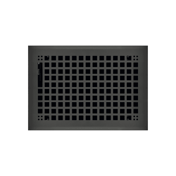 8" x 10" Flat Black Rockwell Style Floor Register - Decorative Vent Cover