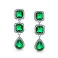 thumbnail image 2 of Bling Jewelry Womens  Emerald Green Dangle Chandelier Earrings for Prom Silver Plate, 2 of 5