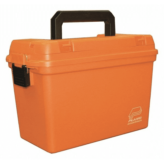 Plano Tool Fishing Tackle Box 15in Orange Plastic Emergency Supply Storage Case Water Resistant Tray Carry 161250