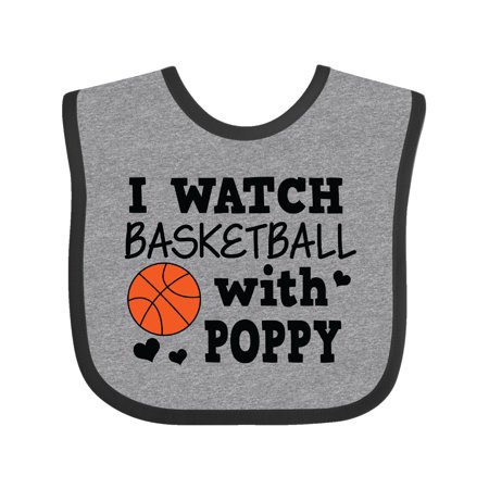 

Inktastic I Watch Basketball with Poppy Gift Baby Boy Bib