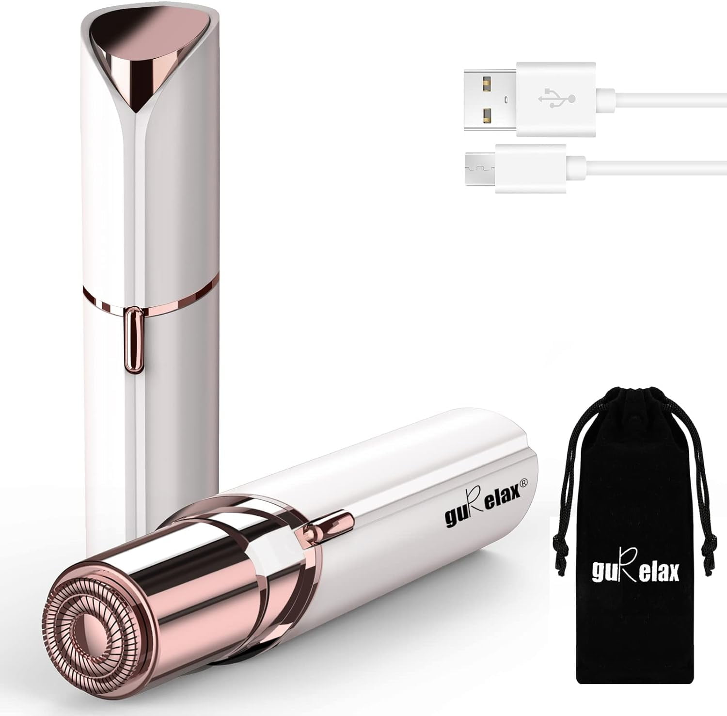 Facial Hair Removal for Women, Electric Face Shaver, Painless Facial Hair Remover, Rechargeable Hair Removal Device for Lip, Chin with a Velvet Bag