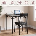 thumbnail image 2 of 3-piece small dining mesa set para 2 con cushioned sillas, gray forrado para kitchen, apartment dining room in small spaces, 2 of 8