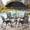 Black, variant on Walsunny 6 Piece Patio Furniture Set with Umbrella, Outdoor Patio Dining Set with 4 Folding Chairs and Tempered Glass Dining Table, Black
