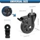 thumbnail image 2 of 4 Ruedas para Muebles Vástago Roscado M10x30mm, Ruedas Giratorias de 125 MM con Freno, Ruedas de Servicio Pesado con Doble Rodamiento de Bolas Rotación de 360°, hasta 200 KG, 2 of 5