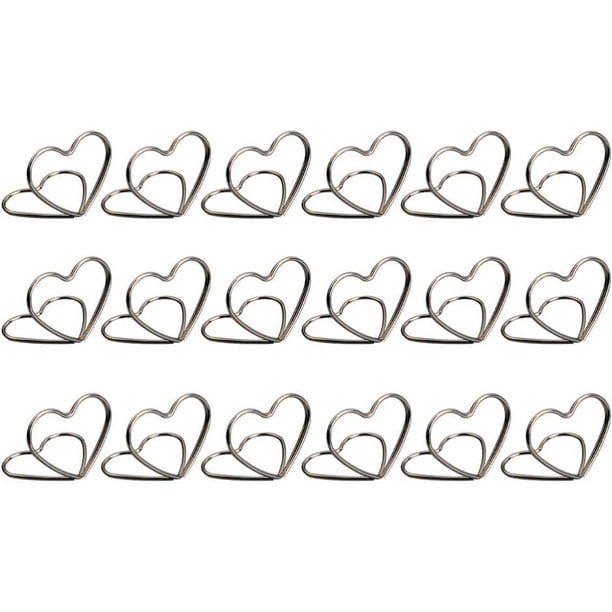 20 portafotos plateados soporte para números de mesa en forma de corazón soporte para notas cartulina con imagen soporte para menú banquete de bodas fiesta familiar Sailing Electrónica
