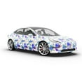 thumbnail image 6 of Rwraps Blue Mosaic Glass Refractions Matte Vinyl Film Wrap 59in x 25ft Vinyl Vehicle Car Film Sheet, 6 of 9