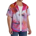 thumbnail image 4 of Fotbe Pink Pig print Short Sleeve Button Down Shirts for Men Casual Summer Beach Wrinkle Free Shirt-X-Large, 4 of 7