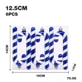 thumbnail image 3 of 6 Pack Christmas Ornaments Balls 12.5cm Shiny Glitter Striped Candy Cane Christmas Tree Decorations, 3 of 5