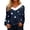 Dark Blue&16#0812U, variant on Garbnen Christmas Vacation Sweatshirt Faux Fur Trim V Neck Snowflake Print Long Sleeve Shirt Women Holiday Xmas Funny Winter Warm Pullover for Women