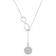 thumbnail image 1 of Delight Jewelry Silvertone Disc with Crystal Heart Silver tone Elegant Infinity Lariat Necklace, 1 of 4