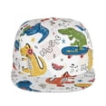 thumbnail image 2 of Haiem Dinosaur Classic Snapback Cap Flat Bill Hat Baseball Cap Adjustable Size Cotton Dad Hat, 2 of 9