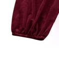 thumbnail image 4 of AURA Plus Size Burgundy Knit Midi Dress V Neck Lantern Long Sleeve High Waist A Line, 4 of 6