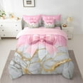 thumbnail image 2 of Castle Fairy Kawaii Ribbon Bow Girl Bedding Comforter Set 7-Piece,Abstract Marble King Bedding Sets,Dreamy Princess Glitter Ultra Soft Bed Sheets,Super Cozy Room Decor,Reversible, 2 of 8