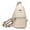Beige, variant on Women's Vegan Leather Sling Bag Packs Small Zipper Crossbody Chest Backpacks, Beige