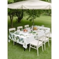 thumbnail image 5 of 60x120 Inch Outdoor Tablecloth with Umbrella Hole Zipper Rectangle Spring Green Leaves Rectangular Tablecloths Outside Waterproof Watercolor Botanical Eucalyptus Vine Patio Table Cover for Picnic, 5 of 8