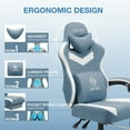 thumbnail image 3 of Hoffree Gaming Chair with Speakers Fabric Gamer Chair with footrest and massage Big and Tall Video Game Chair with Headrest and Lumbar Support for Adults, 3 of 10