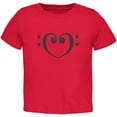 thumbnail image 1 of Bass Clef Heart Red Toddler T-Shirt, 1 of 1