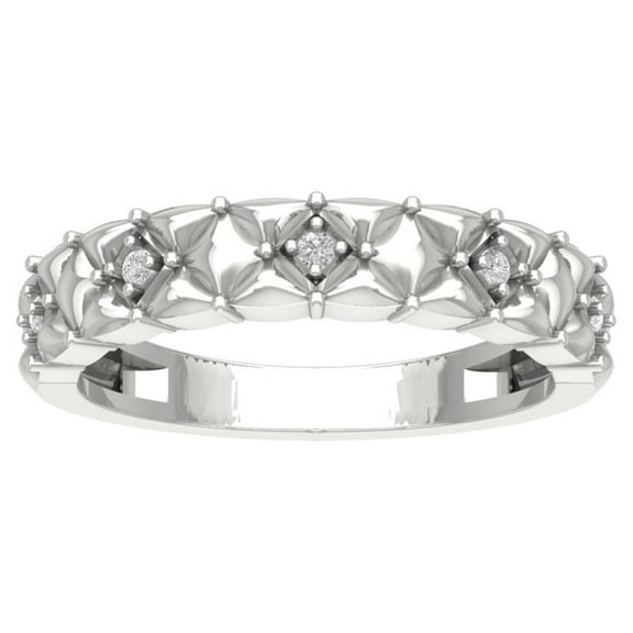 ARAIYA FINE JEWELRY Sterling Silver Lab Grown Diamond Band Ring (1/20 cttw, D-F Color, VS Clarity), Size 5.5