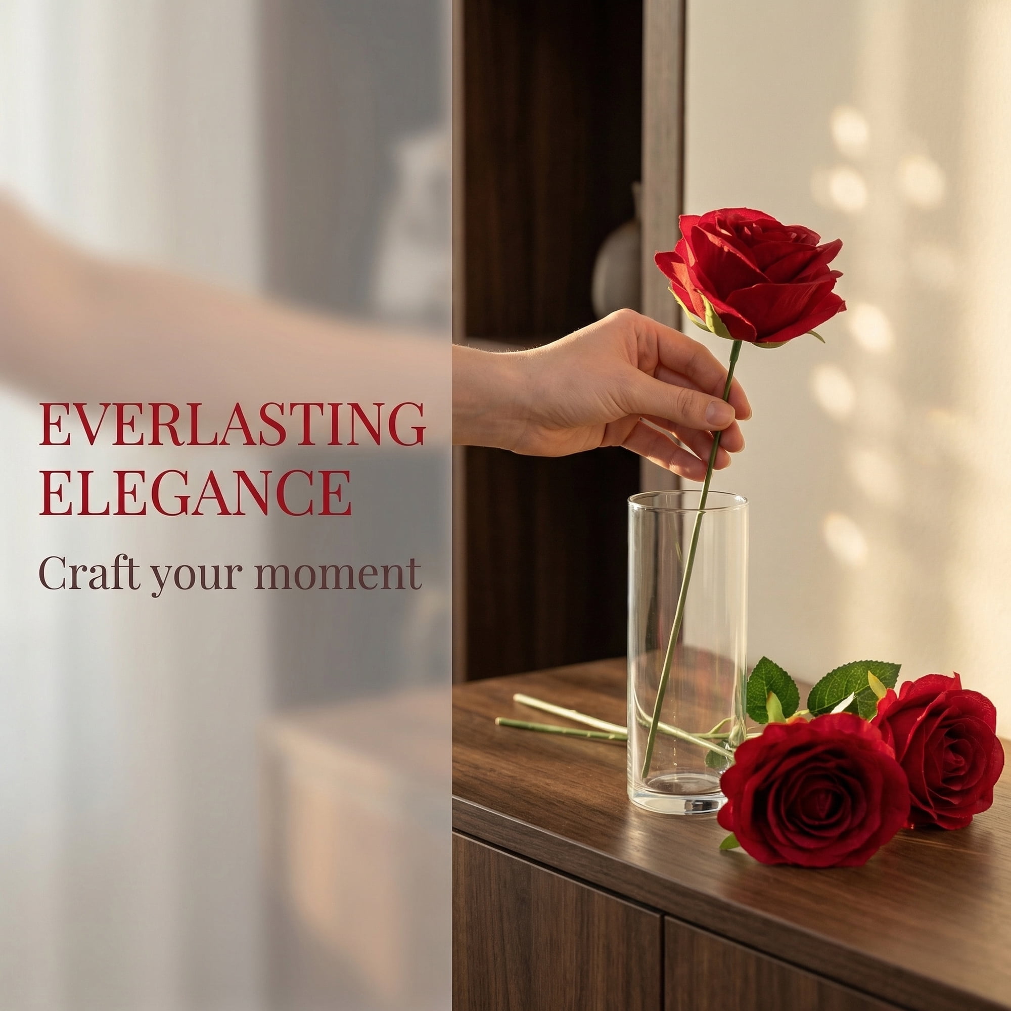 Unique Bargains Mini Artificial Roses Silk Detachable Heads Bouquet for Crafts Red 5.9 in