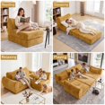 thumbnail image 4 of 102in Sectional Sofa for Living Room, Convertible Cloud Sofa Bed Sleeper, No Assembly Needed, Yellow, 4 of 7