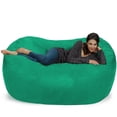 thumbnail image 3 of Theater Sacks LLC Large Memory Foam Microsuede Bean Bag Chair Loveseat Chocolate Micro Suede, 3 of 5