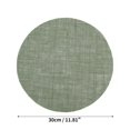 thumbnail image 2 of Unique Bargains 10 Pcs Round Solid Color Jute Placemat 11.81"x11.81" Green, 2 of 5