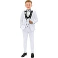 thumbnail image 6 of Lycody 5pcs Boys Suits Slim Fit Toddler Tuxedo Suit Set for Teen Boy Formal Dress Clothes Peaked Lapel Kids Wedding Outfit for Party Wedding Homecoming 2T-20 for Kids and Boys, 6 of 6