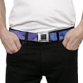 thumbnail image 3 of Buckle-Down Belt, Seatbelt Buckle Belt, Vivid Floral Collage Blues Purples, 34 to 52 Inches, 3 of 9